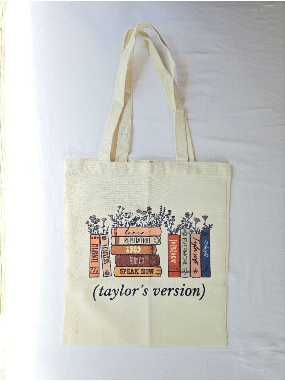 Taylor Swift (taylor's version) 1989 Canvas Graphic Tote Bag Cream Swiftie NWOT